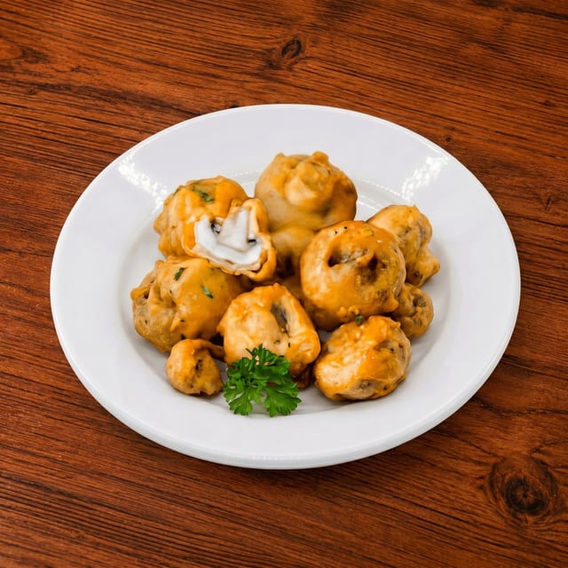 Fried Garlic Mushrooms.